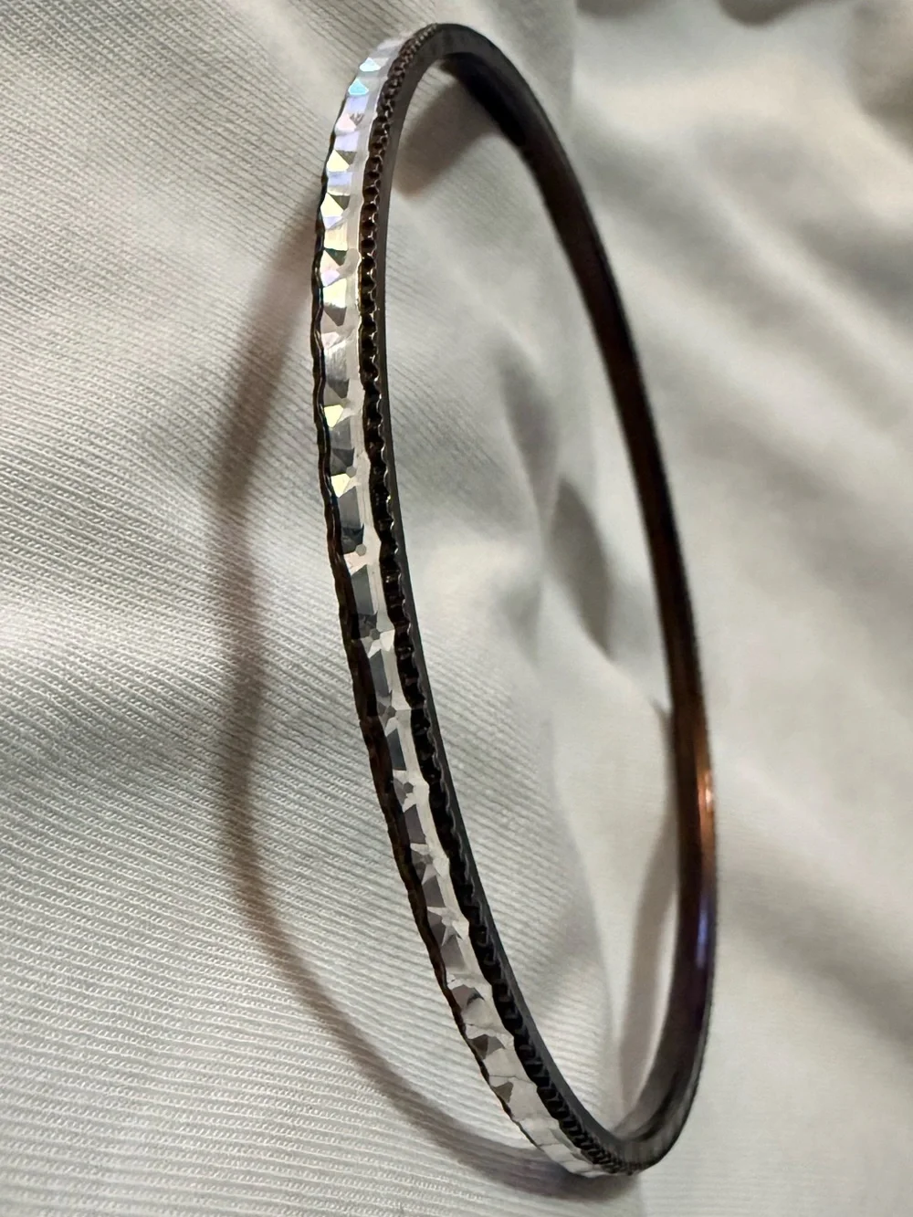 Lot of 5 Metal Bangle Bracelet Bundle, Twisted Textured, Stackable, Bamboo